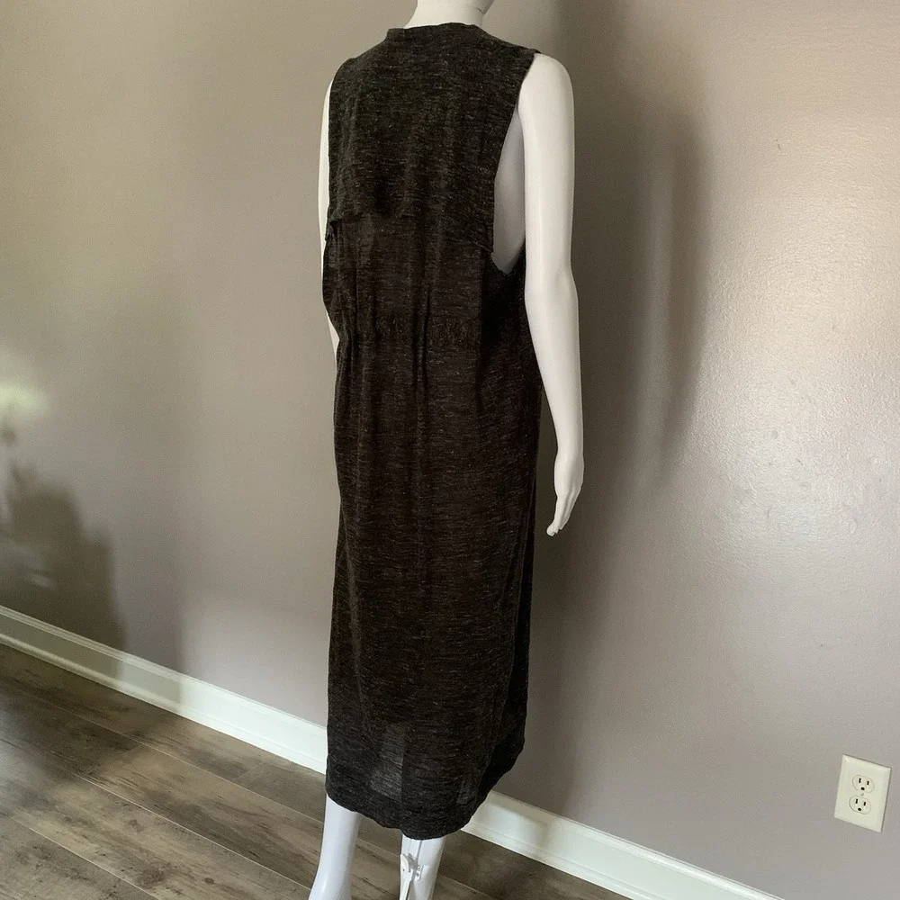 Free People Long Cardigan SWEATER VEST SHIRT‎ TOP Duster Trench Knit Grey SZ-M